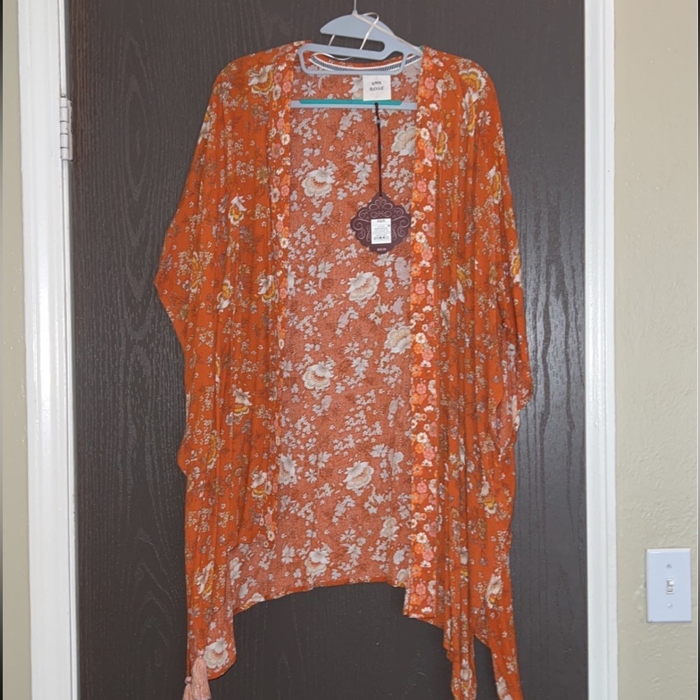 NTW knox rose orange floral kimono